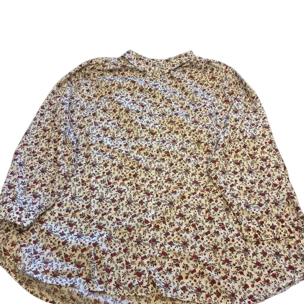 Roaman's Women's 3XL Floral Button-Up Blouse Multicolor